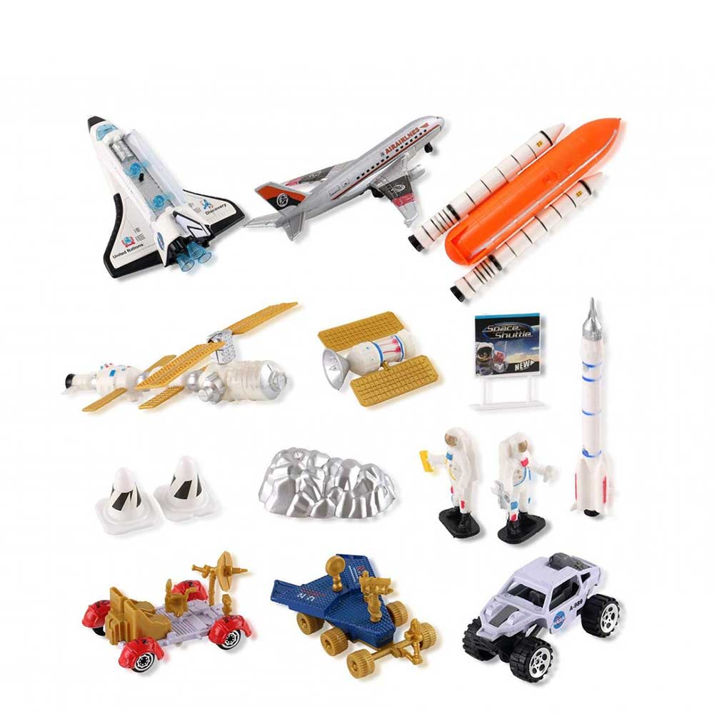 Space Shuttle Playset With Rockets, Satellites, Rovers & Vehicles