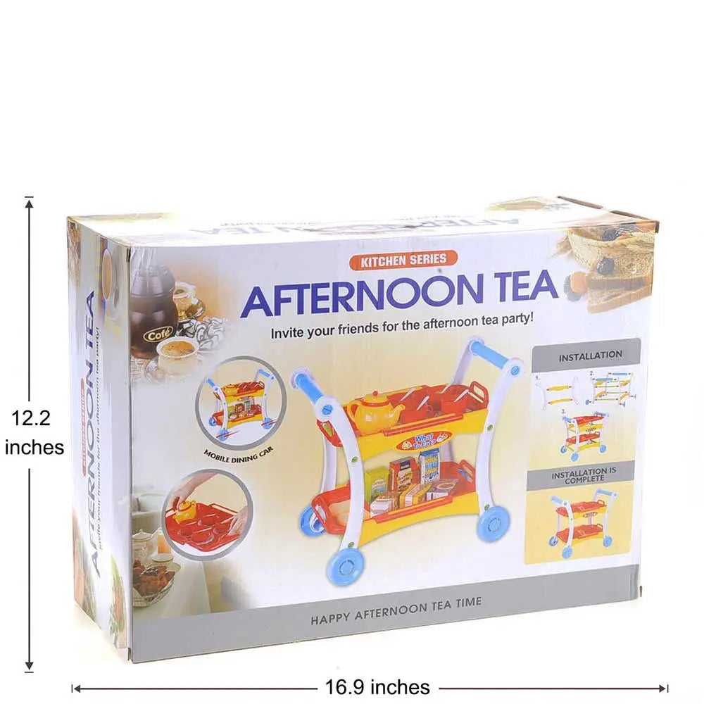 Tea Time Trolley Cart Pretend Play Set G8Central