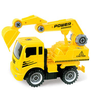 Take-A-Part Friction Powered Construction Trucks With Crane, Excavator, Mixer, Dump Truck