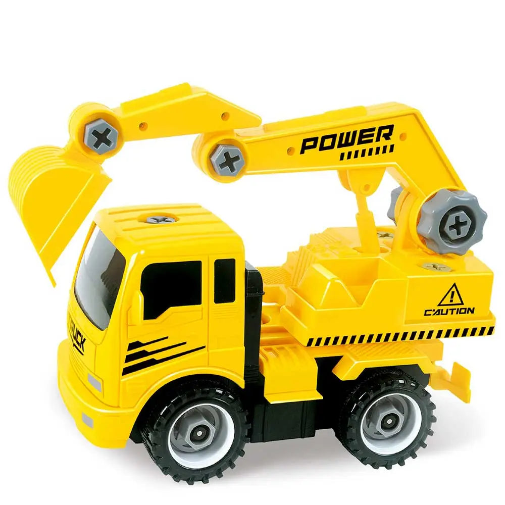 Take-A-Part Friction Powered Construction Trucks With Crane, Excavator, Mixer, Dump Truck G8Central