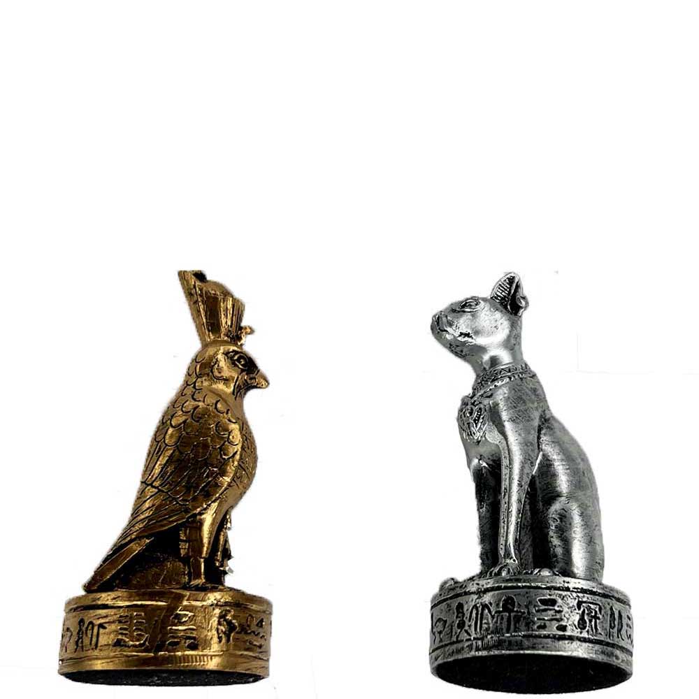 Chess Set EGYPTIAN Theme | Gold an Silver Pewter 3D Decorative