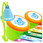 15" Rainbow Xylophone Piano Bridge For Kids With Ringing Bell And Drums G8Central