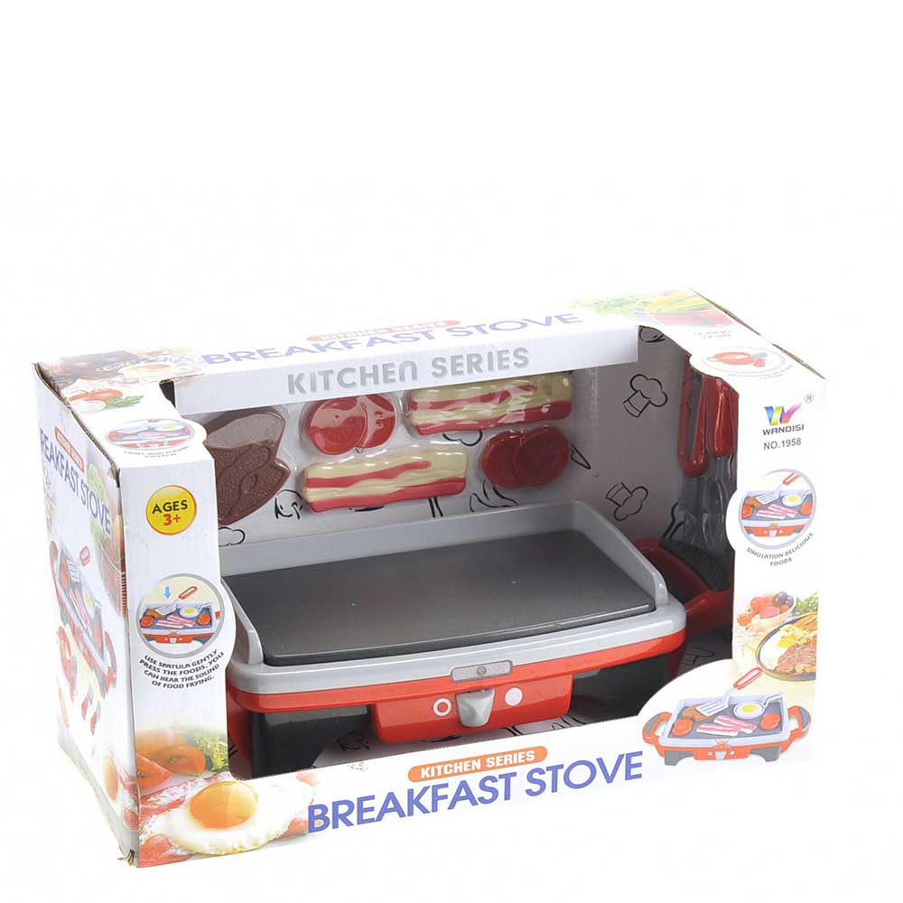 Pretend Food Breakfast Griddle Electric Kitchen Grill Play-set