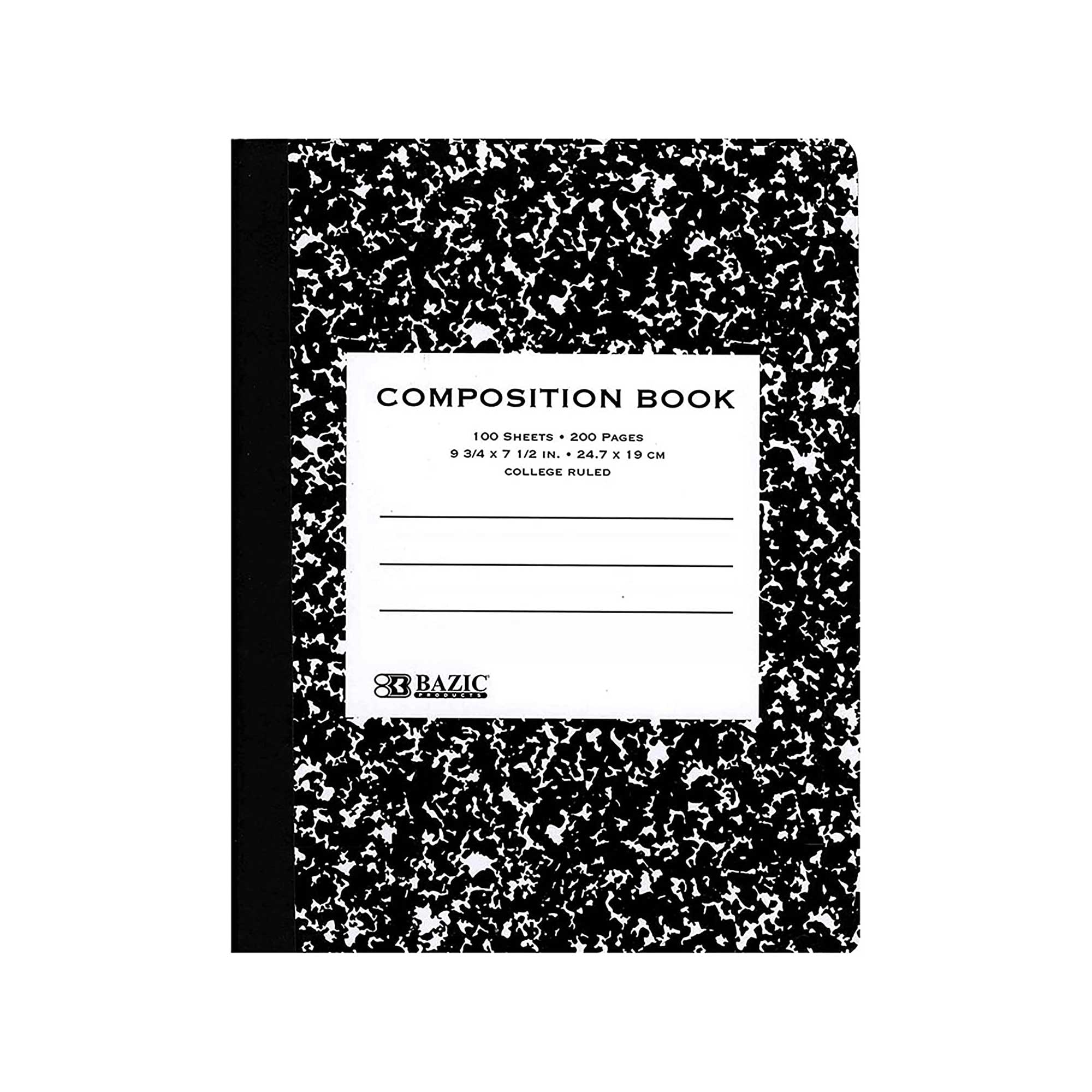 Notebooks & Notepads Composition Book CR 100-count | BLACK Marble - g8central.com