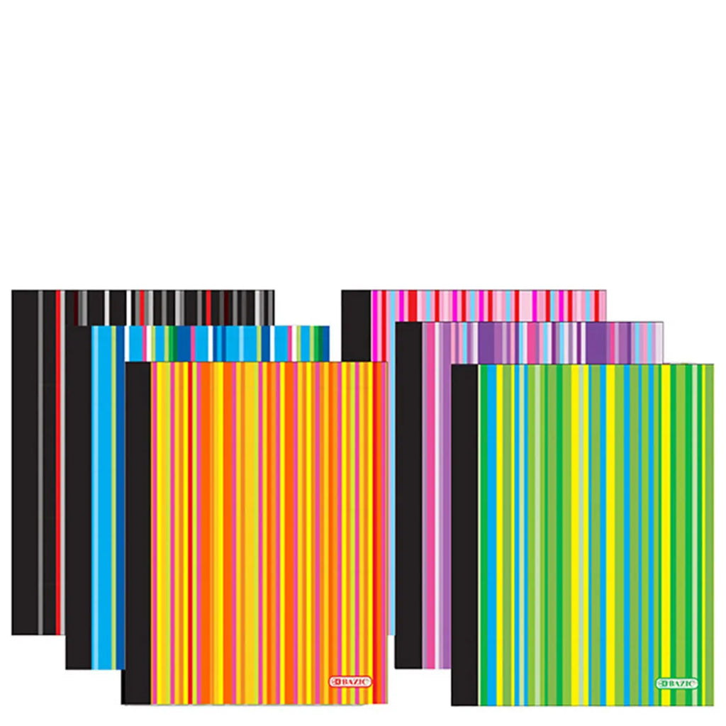 Composition Book College Ruled 100-Ct | Assorted Stripes Covers G8Central