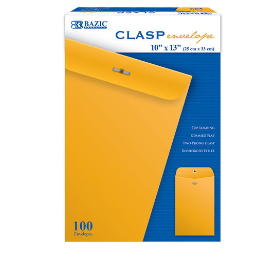 Envelope KRAFT 10" x 13" Clasp Eyelet Closure for Mailing | 100 Ct/Case