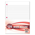 Binder Paper Wide-Ruled 125-Count for 3-Ring Binder 10.5 in x 8 in G8Central