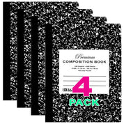 Notebooks & Notepads Wide Ruled Composition Book 100 Ct. 9 3/4 x 7 1/2 in. | Black Marble Cover