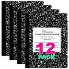 Notebooks & Notepads Wide Ruled Composition Book 100 Ct. 9 3/4 x 7 1/2 in. | Black Marble Cover G8Central