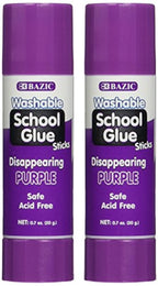 0.28 oz (8g) Washable Disappearing Purple Glue Stick.