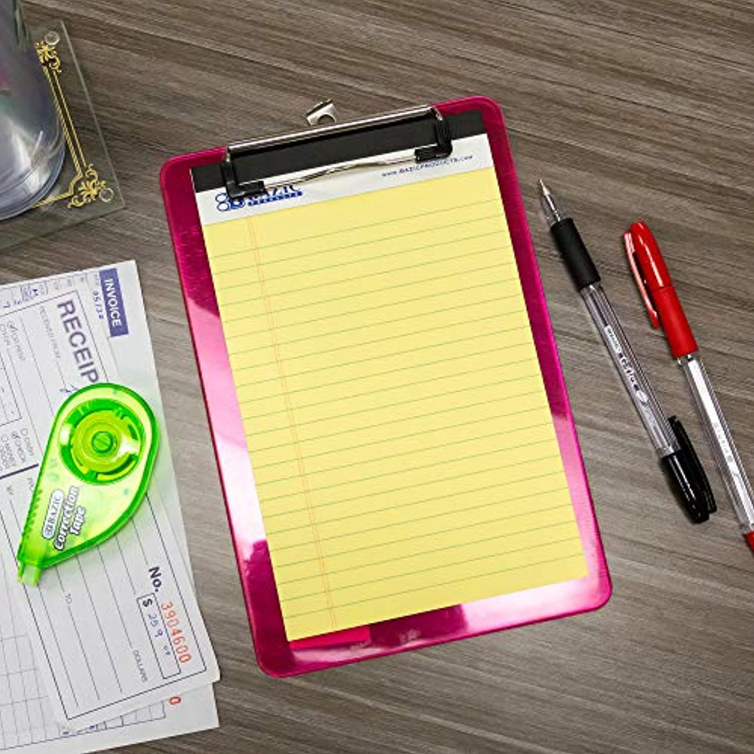 BAZIC 50 Ct. 5" X 8" Canary Jr. Perforated Writing Pad, Lined Ruled Memo Writing Papers Pads, Note Paper for Taking Notes, Yellow(2/Pack), 6-Pack (Total 12 Pads).