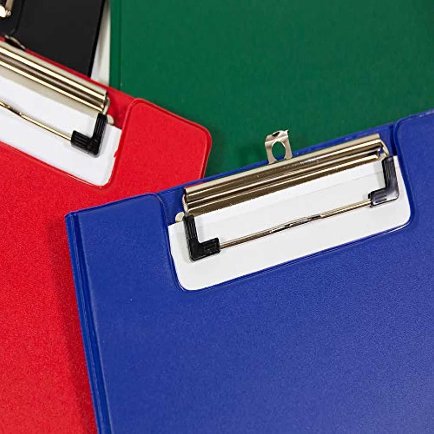 BAZIC Assorted Color PVC Clipboard Low Profile Clip, A4 Letter Size, Business Office School Teacher Student College, Assorted 4 Colors, 24-Pack.