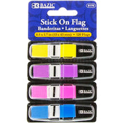 Stick on Flag w/ Dispenser | Neon Color | 30 Ct. 0.5" x 1.7" (4/Pack).