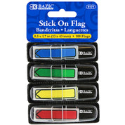 Stick on Flag Printed Arrow Flags w/ Dispenser | Neon Color | 25 Ct. 0.5" x 1.7" (4/Pack).