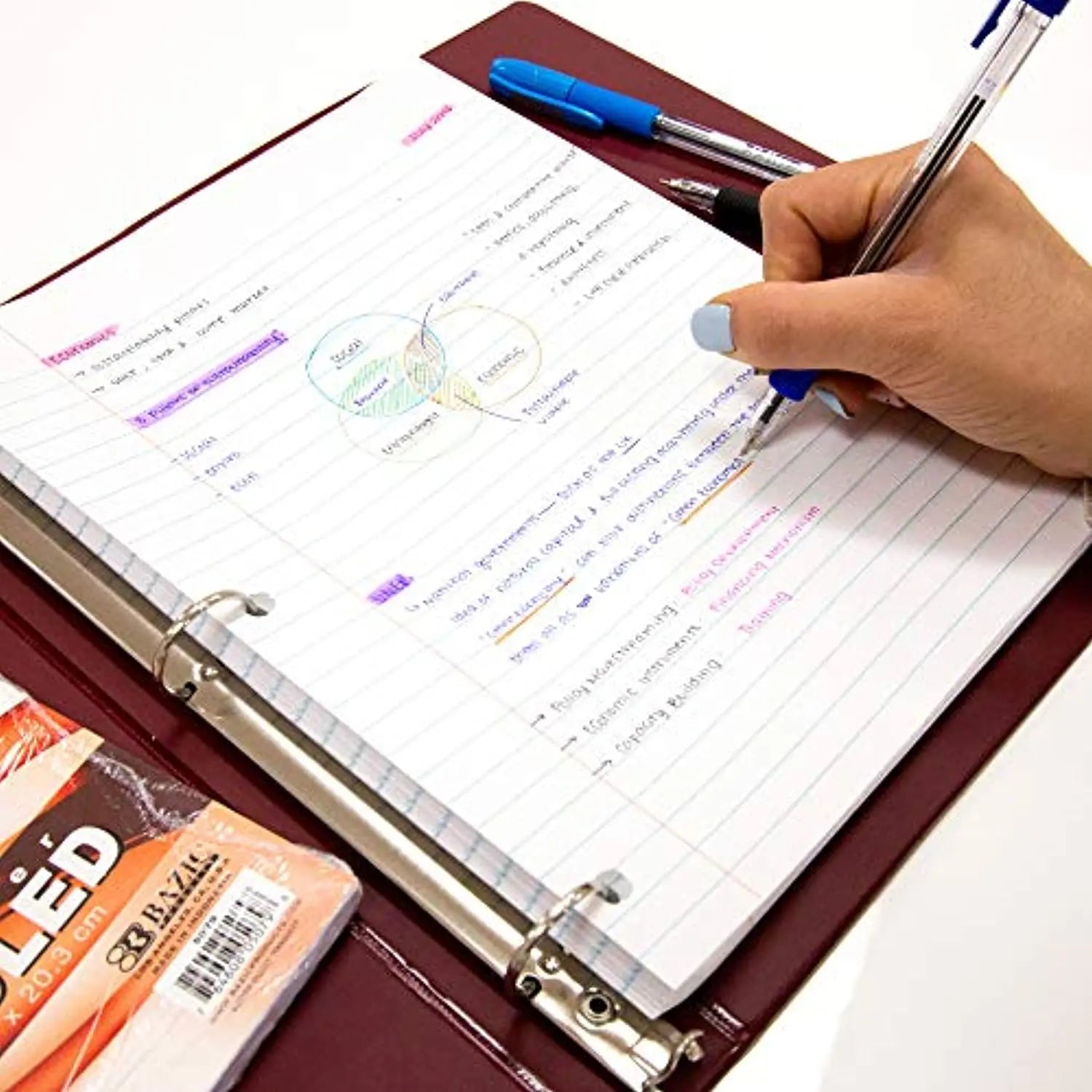 Binder Paper Wide-Ruled 100-Count for 3-Ring Binder 10.5 in x 8 in G8Central
