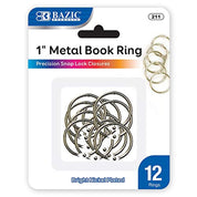Metal Book Rings (12/Pack) | 1-inch.