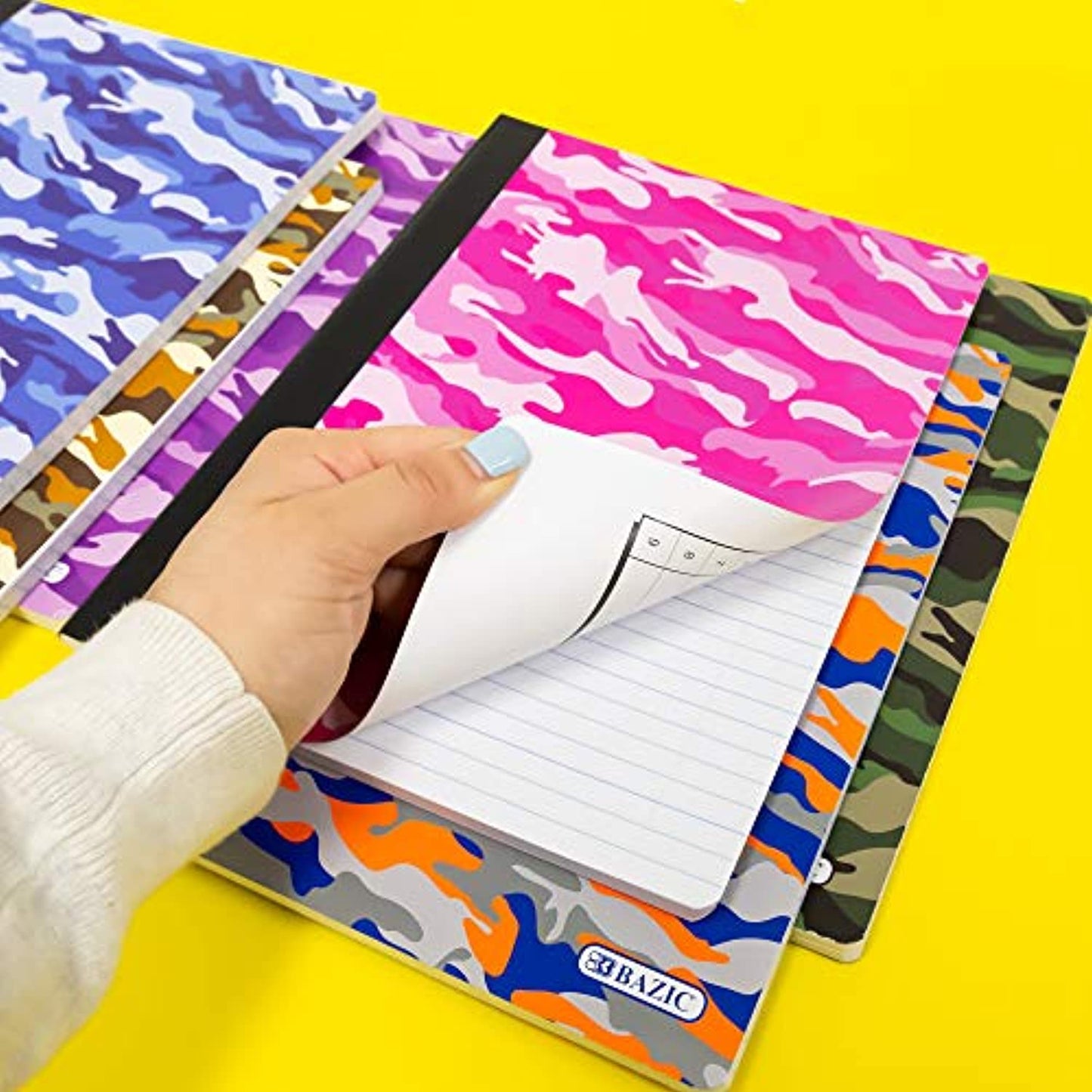 BAZIC College Ruled 100 Sheets Camouflage Composition Book, Comp Books Writing Journal Notebook w/Lined Paper, for School Office Student Schedule, 6-Pack.