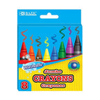 Premium Jumbo Crayons, Coloring Set, 8 Color Washable, School Art Creative Gift for Kids Age 3+