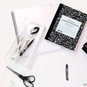 Composition Book W/R 100 Ct. 9 3/4 x 7 1/2 in. | Flex Black Marble Cover.