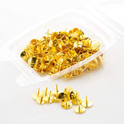 BAZIC Gold Metallic Push Pins Thumb Tacks, 3/8 Inch Flat Head Steel Metal Push Pin Thumbtack Sharp Points for Cork Bulletin Board Posters Craft Picture Office Home School (200/Pack), 1-Pack.