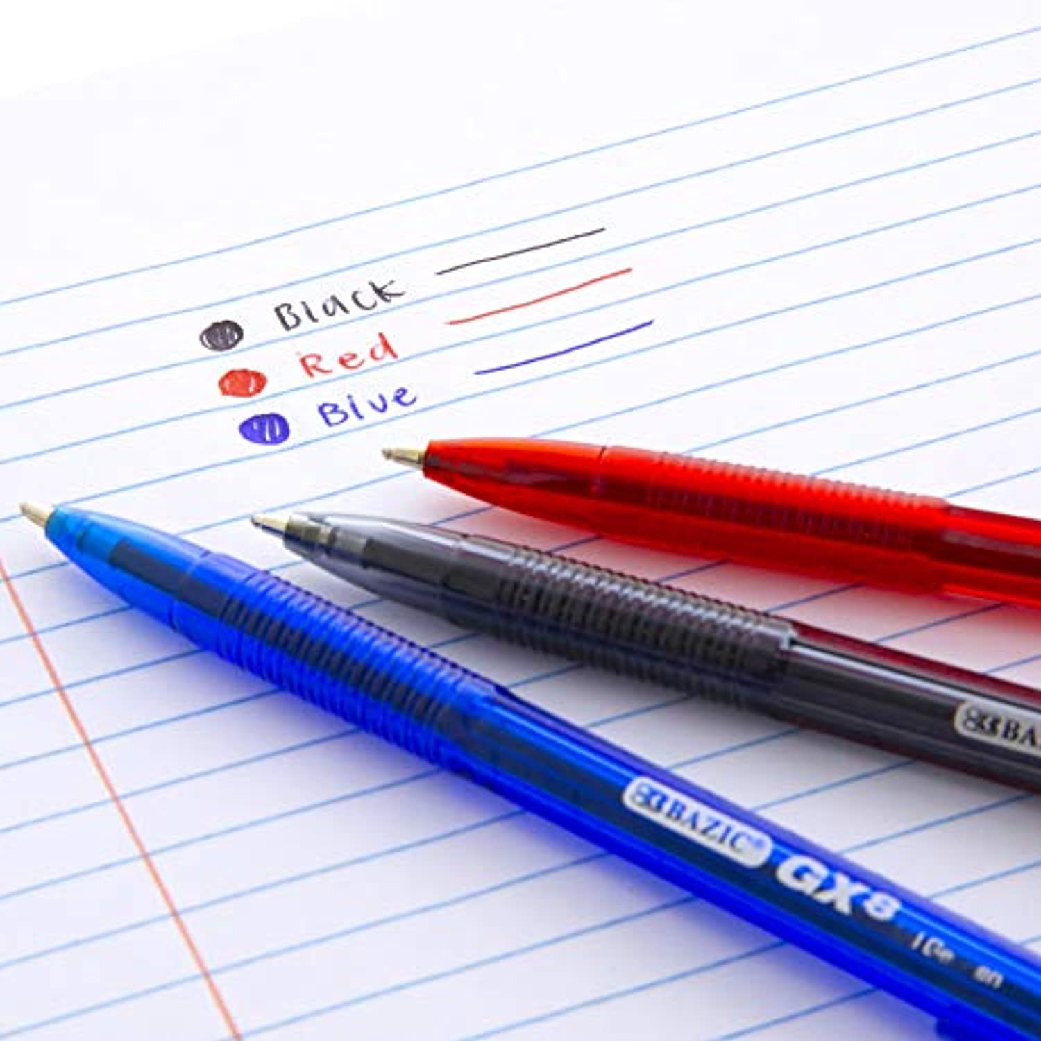 GX-8 Red Oil Gel Ink Pen, Ballpoint Pens, Medium Point 1.0mm (12/Box)