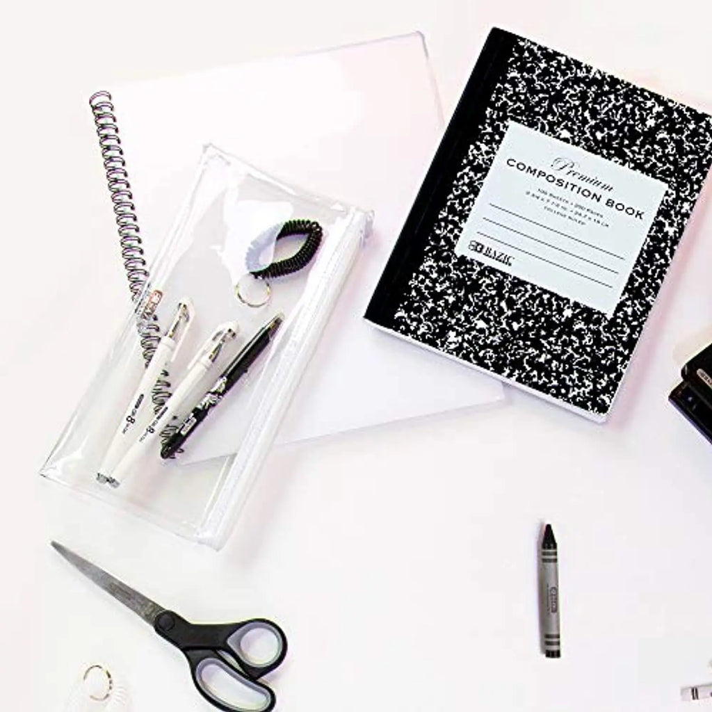 BAZIC College Ruled 100 Sheets Premium Black Marble Composition Book, Journal Notebooks Comp Books, Office School, 1-Pack.