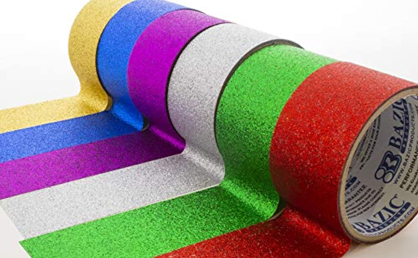 Duct Tape GLITTER | Assorted Colored | 1.88" X 3 Yards | 6-Count.