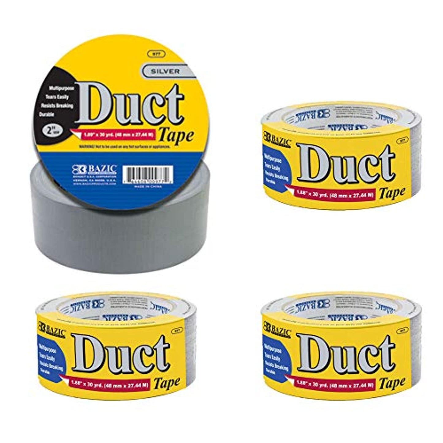 Silver Colored Duct Tape 1.88 Inch X 30 Yards