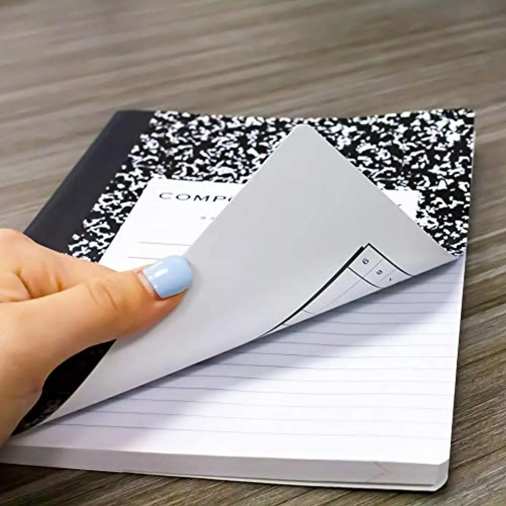 Composition Book W/R 100 Ct. 9 3/4 x 7 1/2 in. | Flex Black Marble Cover.
