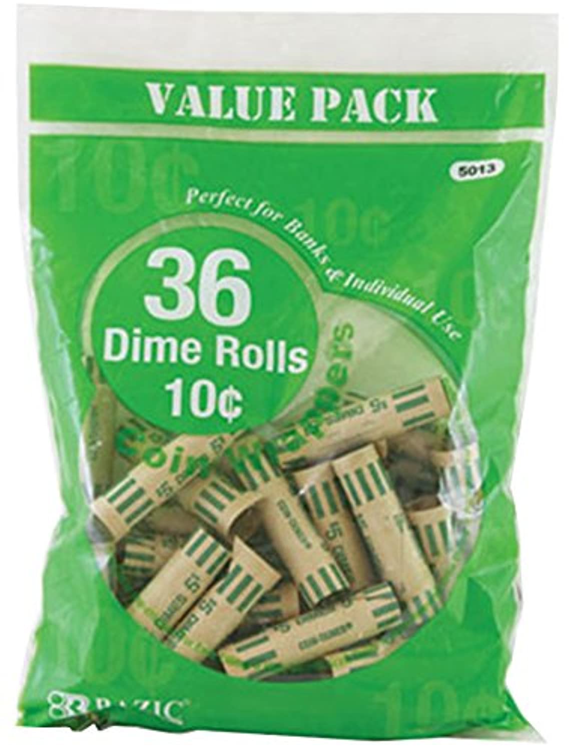 BAZIC Dime Coin Wrappers (36/Pack).