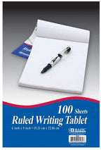 BAZIC 100 Sheets 6" X 9" Ruled Writing Tablet, Lined Ruled Memo Writing Papers Pad Notebook, Note Paper for Taking Notes, Easy Tear for Office School Home, 1-Pack.