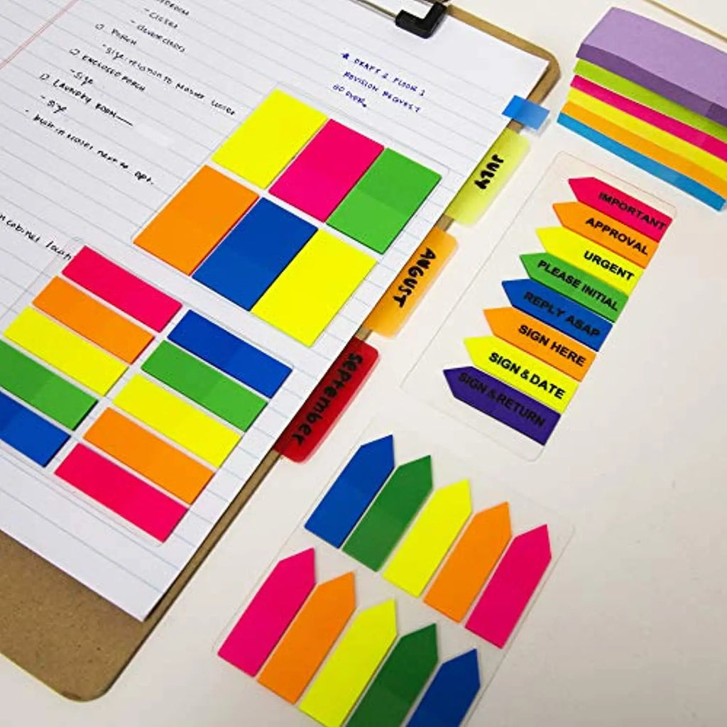 Arrow Flags, Neon Color (10/Pack) | 25 Ct. 0.5" X 1.7" | 250 Flags.