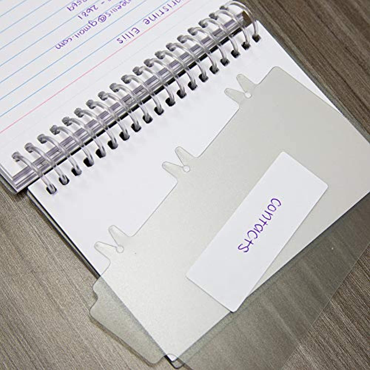 50 Count View Poly Spiral Bound 3" x 5" Ruled White Index Card w/ 2-Tab Divider
