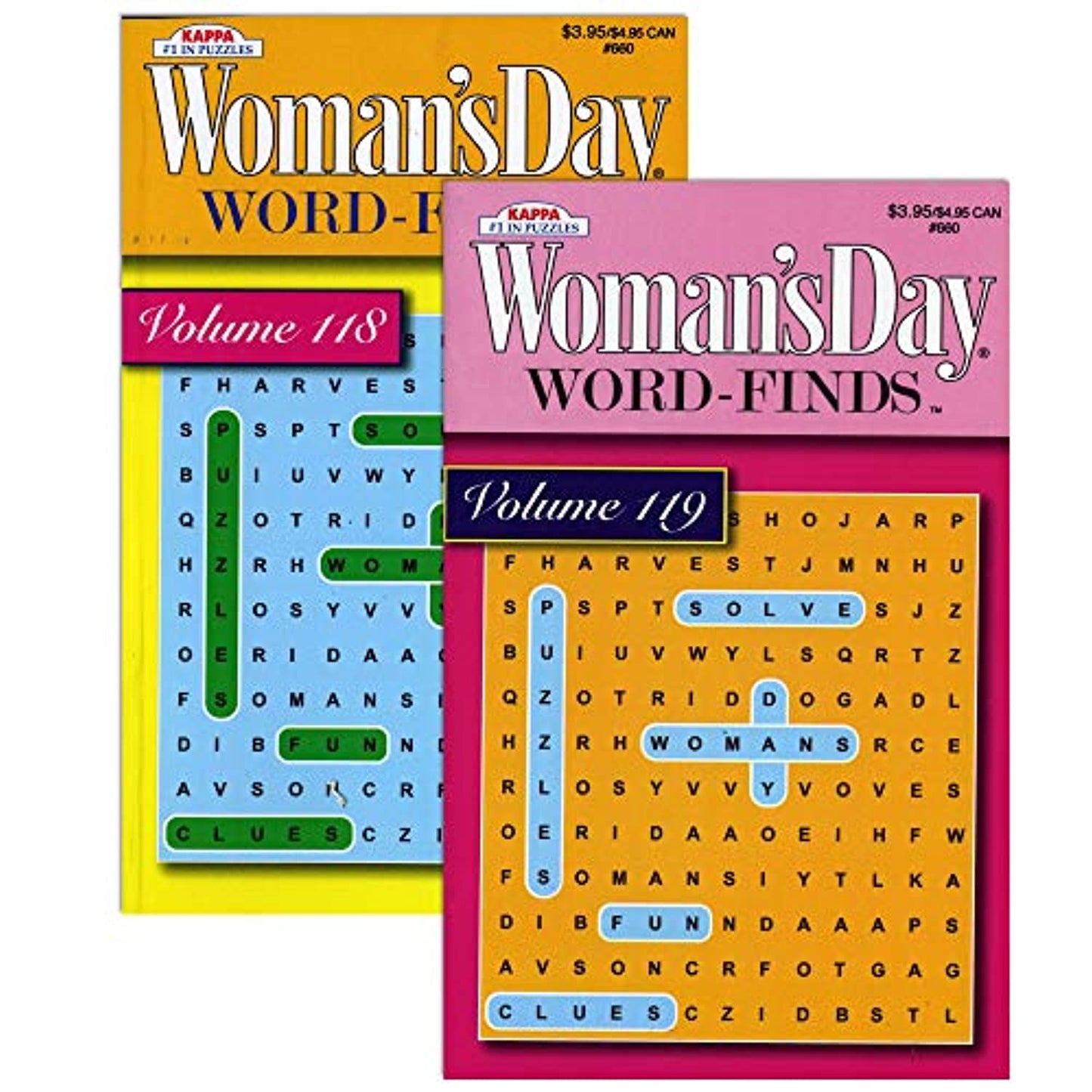 KAPPA Woman's Day Word Finds Puzzle Book | Digest Size | 2-Titles.