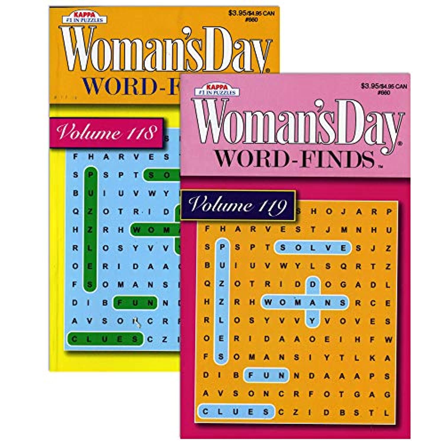 KAPPA Woman's Day Word Finds Puzzle Book | Digest Size | 2-Titles.