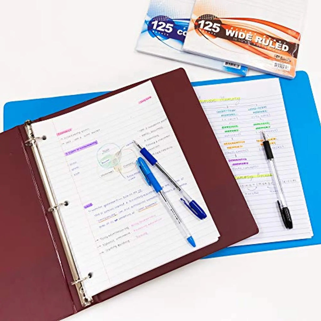 Binder Paper Wide-Ruled 100-Count for 3-Ring Binder 10.5 in x 8 in G8Central