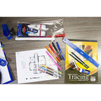 BAZIC 11" x 5" Clear Pencil Pouch, Bulk Stationery Pouch Zipper Pen Invoice Pouches Bag Case for Student School Supplies Office College Cosmetics Travel, Assorted Color, 6-Pack.