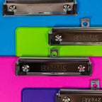 Bright Color PVC Standard Clipboard Low Profile Clip, A4 Letter Size, Business Office School Teacher Student College, Assorted 4 Colors, 4-Pack.