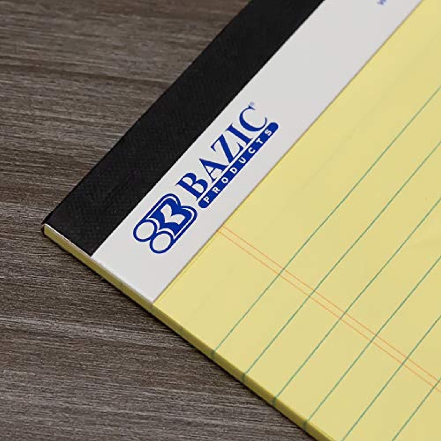 BAZIC 50 Ct. 5" X 8" Canary Jr. Perforated Writing Pad, Lined Ruled Memo Writing Papers Pads, Note Paper for Taking Notes, Yellow(2/Pack), 6-Pack (Total 12 Pads).