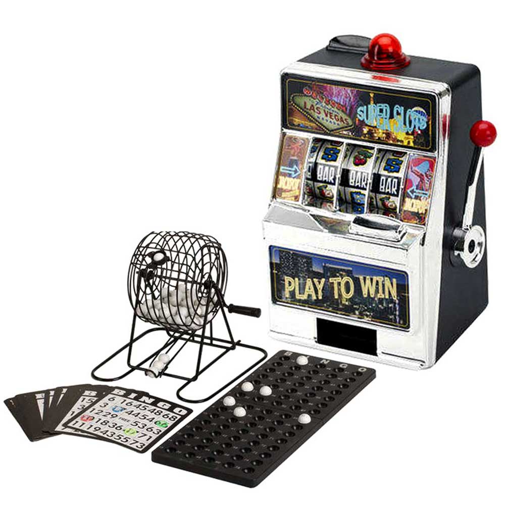 SLOT Machine 7.75" MINI +  BINGO Set 6" BLACK Combo