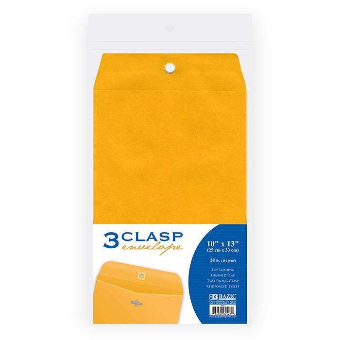 Envelopes KRAFT 10" x 13" Clasp Eyelet Closure for Mailing | 3 Ct/Pack
