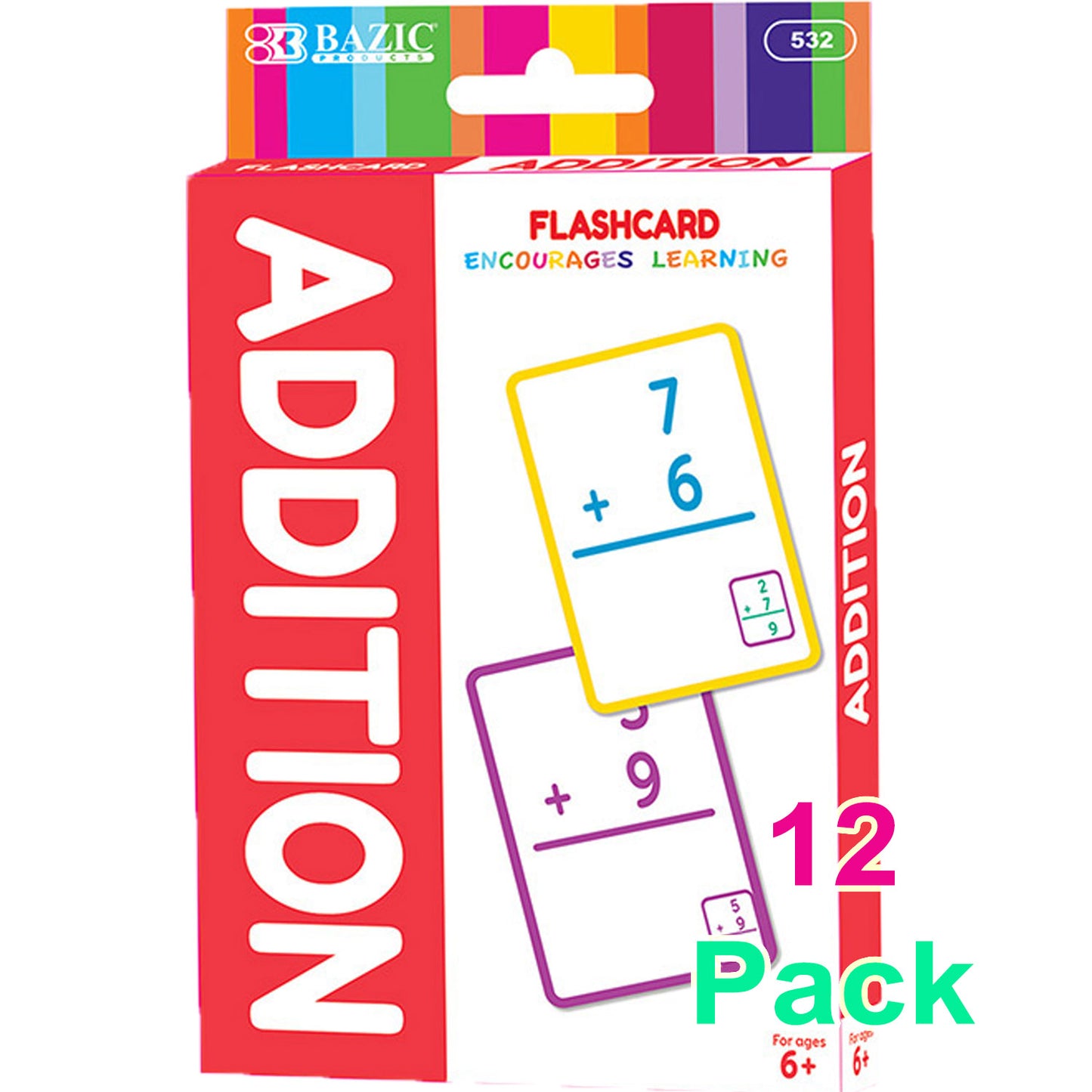 Addition Flash Cards For Kids 6+ (36/Pack)