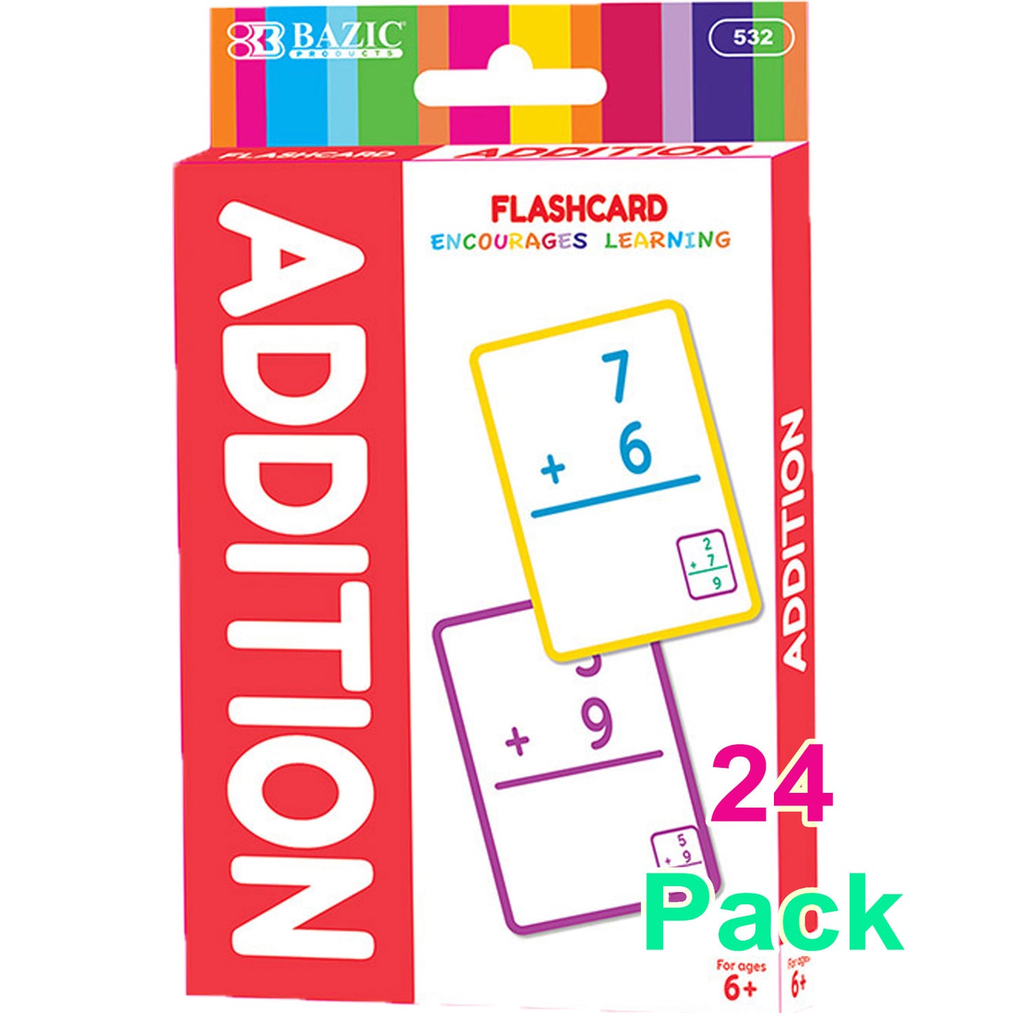 Addition Flash Cards For Kids 6+ (36/Pack)