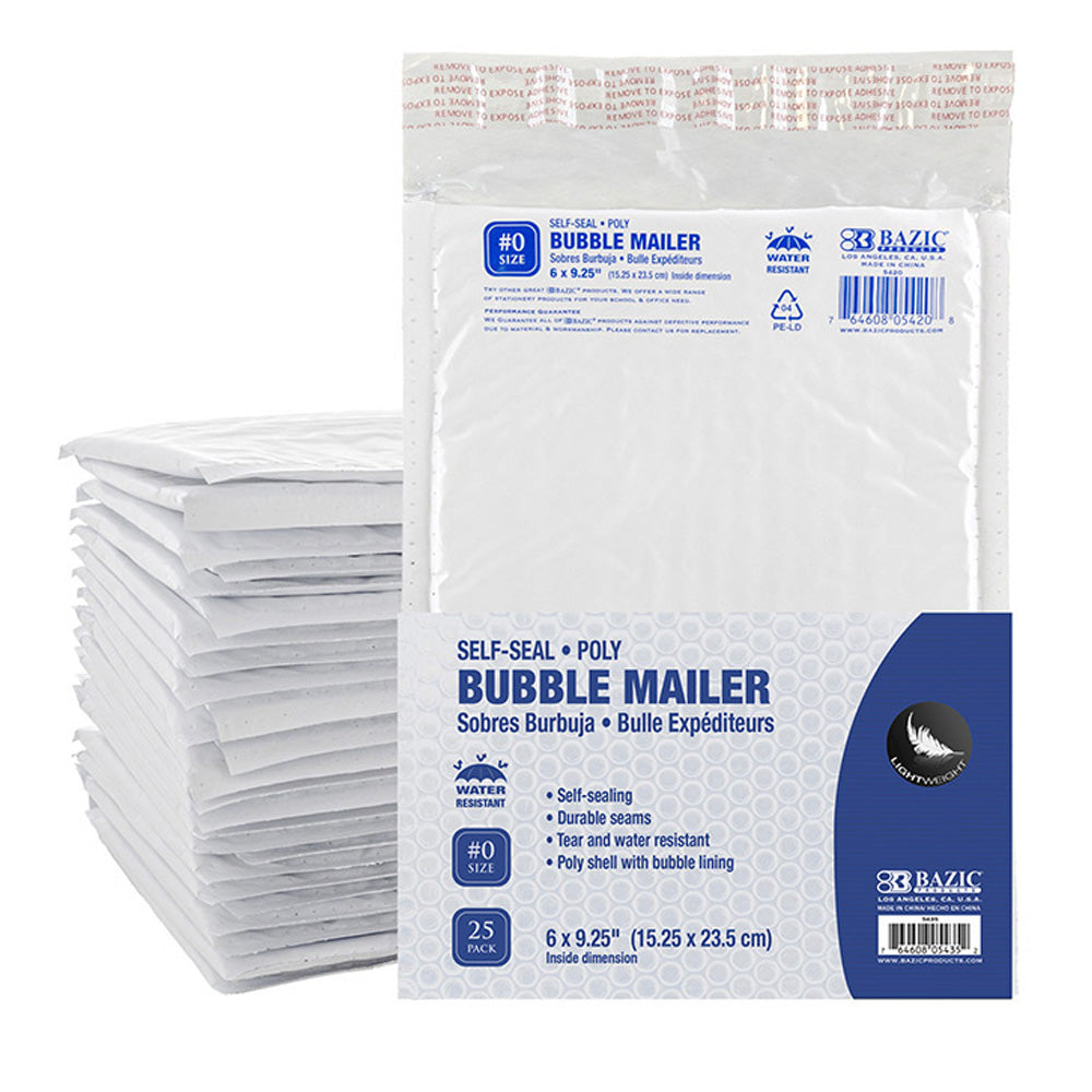 Poly Bubble Mailer Padded Envelope Shipping Bag | 25-Count