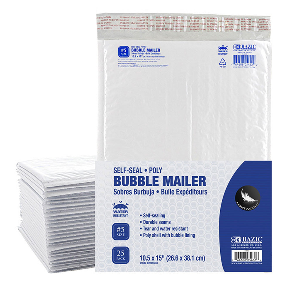 Poly Bubble Mailer Padded Envelope Shipping Bag | 25-Count
