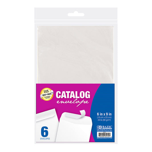 6" x 9" Self-Seal White Catalog Envelope | 6 Ct