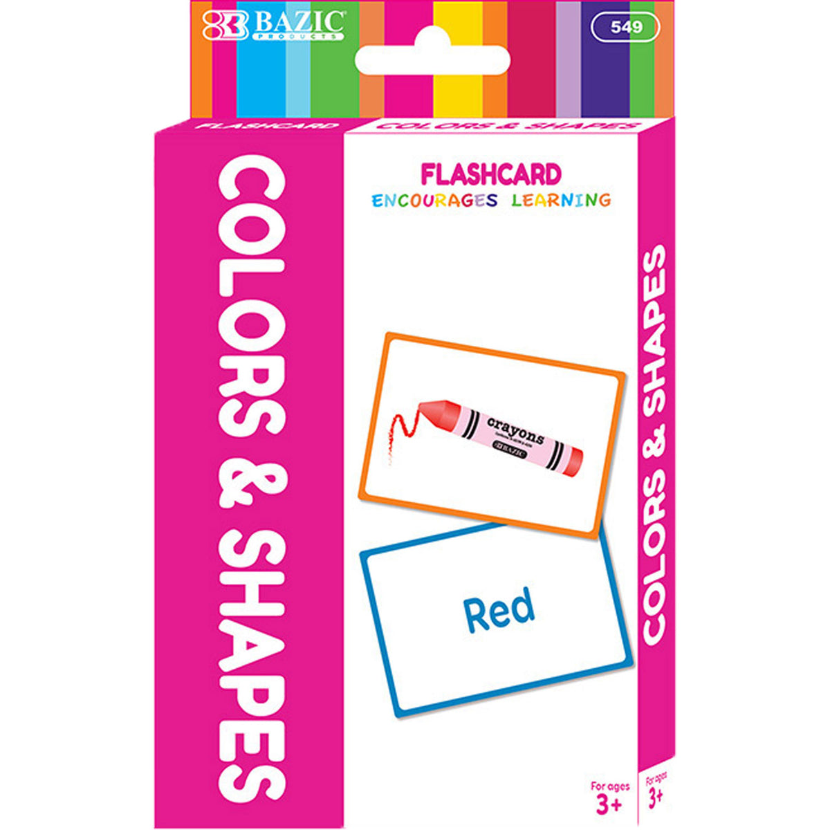 Colors &amp; Shapes Flash Cards, Double-Sided with Picture Name with Illustrations for Kids 3+