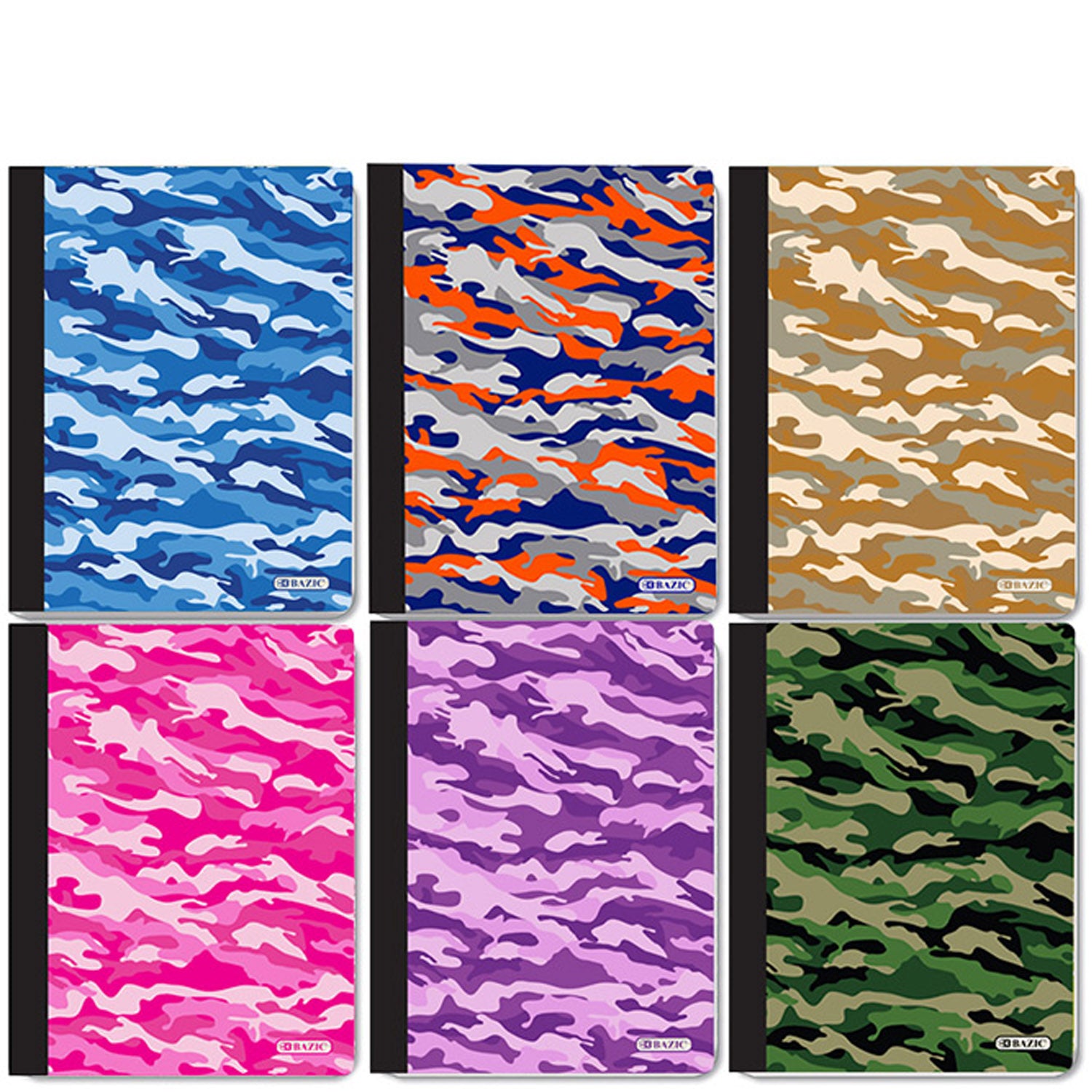 Composition Book College Ruled 100-Ct | Assorted Camouflage Covers