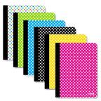 Composition Book College Ruled 100-Ct | Assorted Polka Dot Covers | Option: 24-Pack, 12-Pack, 6-Pack G8Central