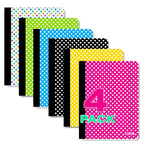 Composition Book College Ruled 100-Ct | Assorted Polka Dot Covers | Option: 24-Pack, 12-Pack, 6-Pack G8Central